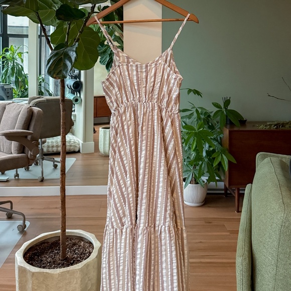 Midi a-line striped summer dress - Picture 4 of 6